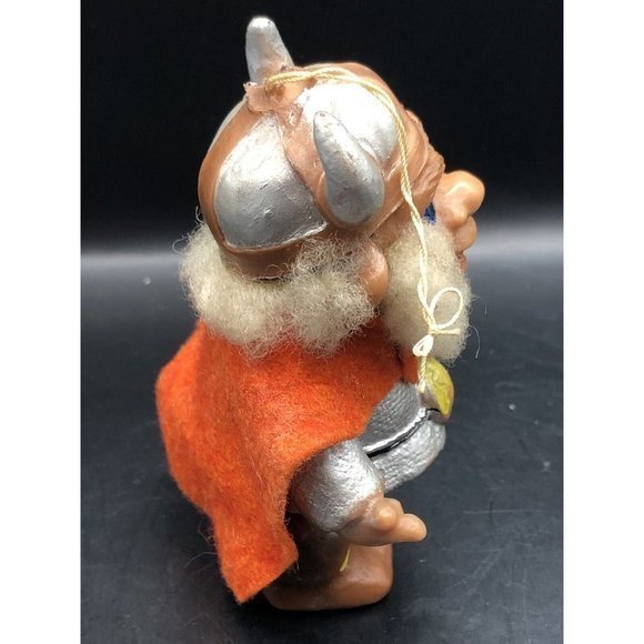 Vintage John Nissan Snaggletooth Blue Eyed Red Cape‎ Viking Troll 4” Unmarked - Picture 2 of 6